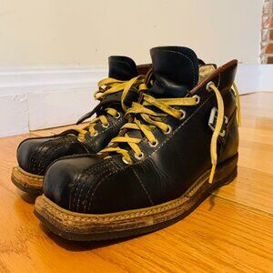 VINTAGE JC Higgins WW2 US Ski Mountain Leather Boots Steampunk